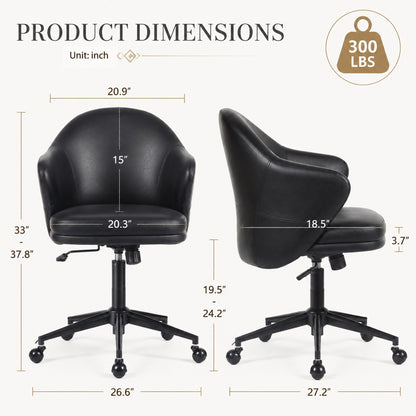 YOUNIKE Upholstered Home Office Chair with Wraparound Armrests
