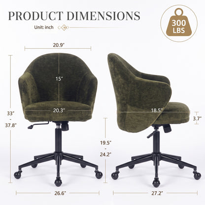 YOUNIKE Upholstered Home Office Chair with Wraparound Armrests