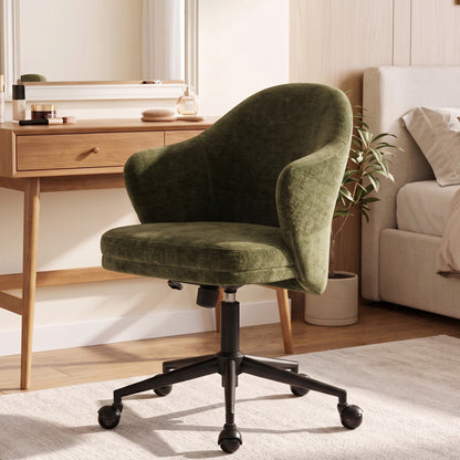 YOUNIKE Upholstered Home Office Chair with Wraparound Armrests