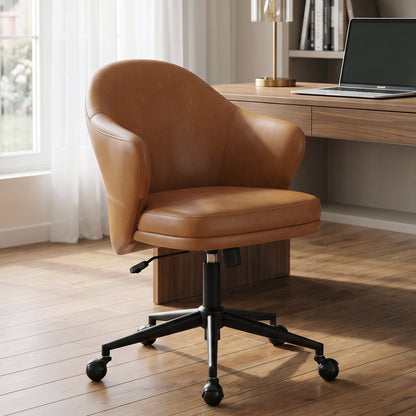YOUNIKE Upholstered Home Office Chair with Wraparound Armrests