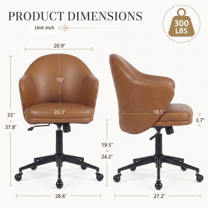 YOUNIKE Upholstered Home Office Chair with Wraparound Armrests