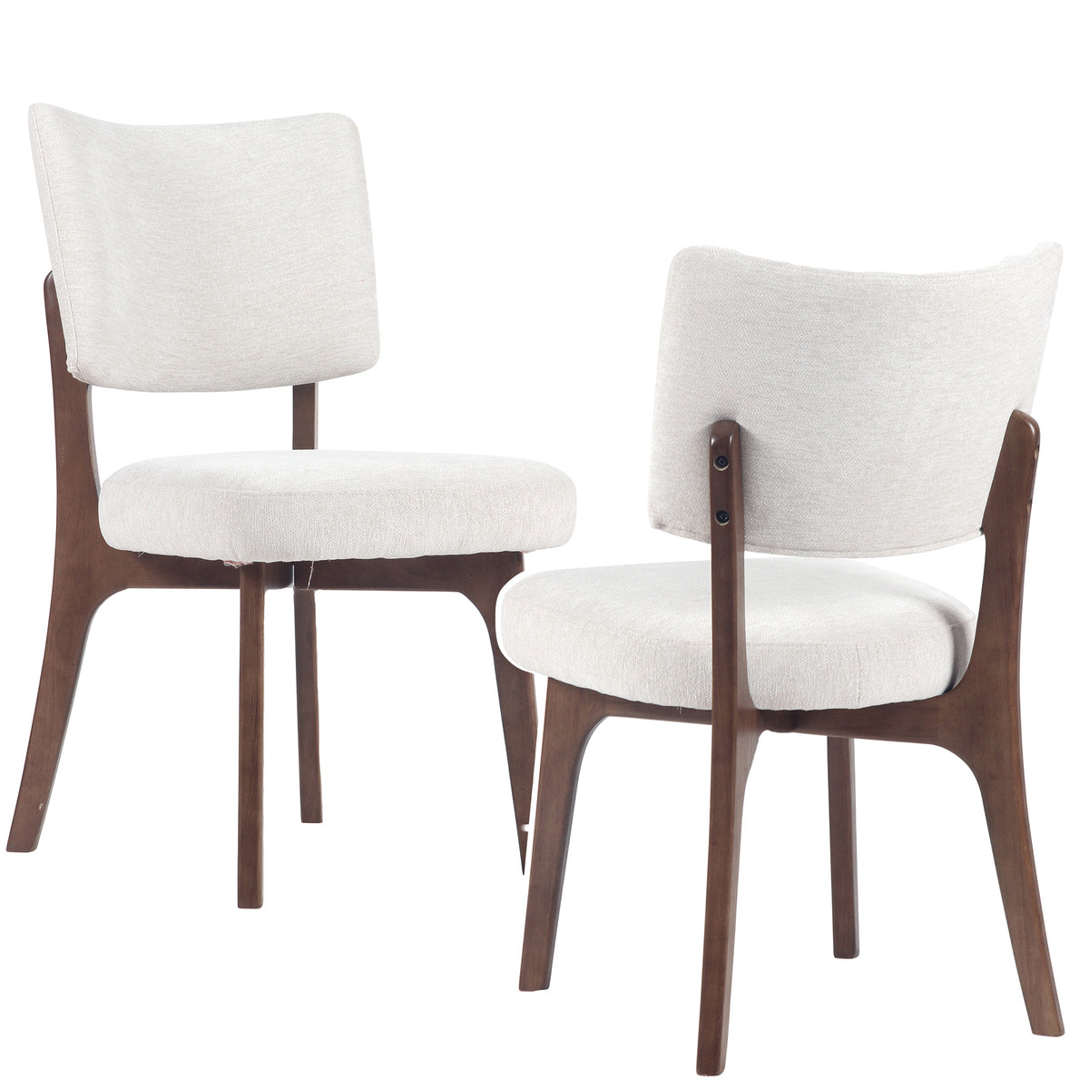 Kidol & Shellder Upholstered Dining Chairs Set of 2 with Curved Backrest