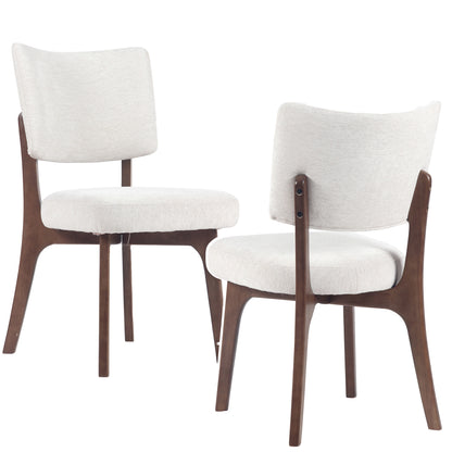 Kidol & Shellder Upholstered Dining Chairs Set of 2 with Curved Backrest