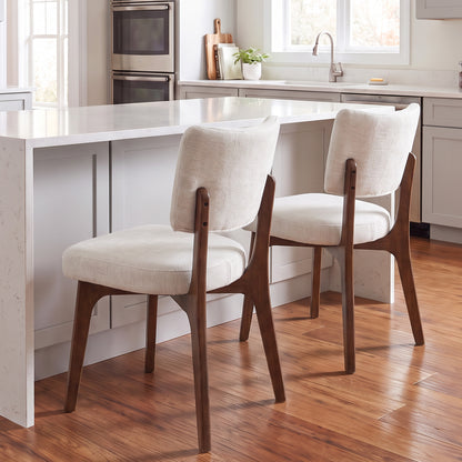 Kidol & Shellder Upholstered Dining Chairs Set of 2 with Curved Backrest