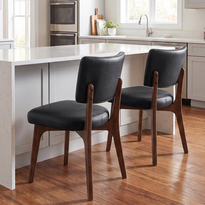 Kidol & Shellder Upholstered Dining Chairs Set of 2 with Curved Backrest