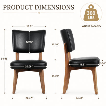 Kidol & Shellder Upholstered Dining Chairs Set of 2 with Curved Backrest