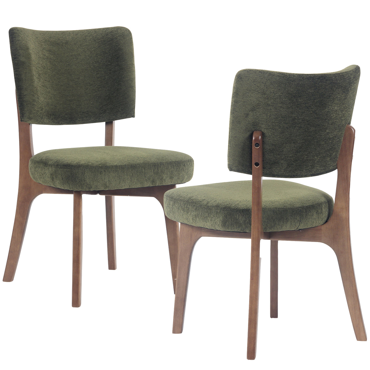 Kidol & Shellder Upholstered Dining Chairs Set of 2 with Curved Backrest
