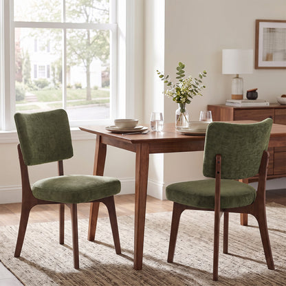 Kidol & Shellder Upholstered Dining Chairs Set of 2 with Curved Backrest