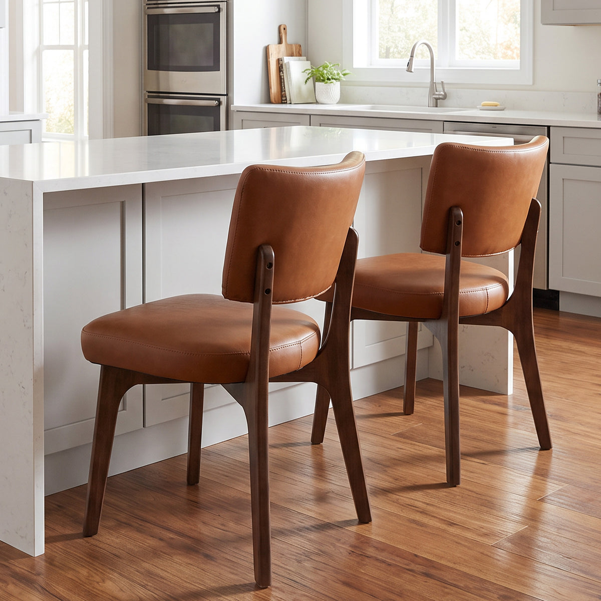 Kidol & Shellder Upholstered Dining Chairs Set of 2 with Curved Backrest