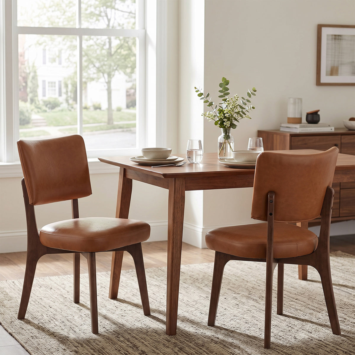 Kidol & Shellder Upholstered Dining Chairs Set of 2 with Curved Backrest
