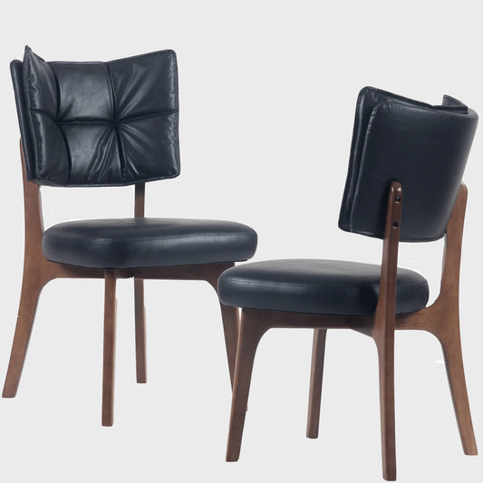 Kidol & Shellder Vintage Dining Chairs Set of 2 with Padded Curved Backrest
