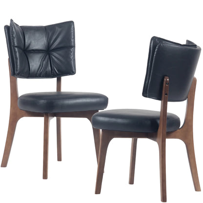 Kidol & Shellder Vintage Dining Chairs Set of 2 with Padded Curved Backrest