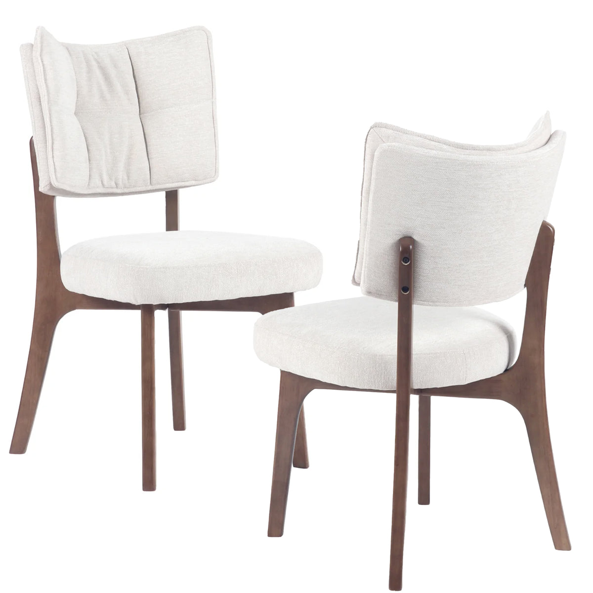 Kidol & Shellder Vintage Dining Chairs Set of 2 with Padded Curved Backrest