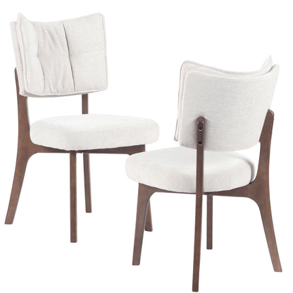 Kidol & Shellder Vintage Dining Chairs Set of 2 with Padded Curved Backrest