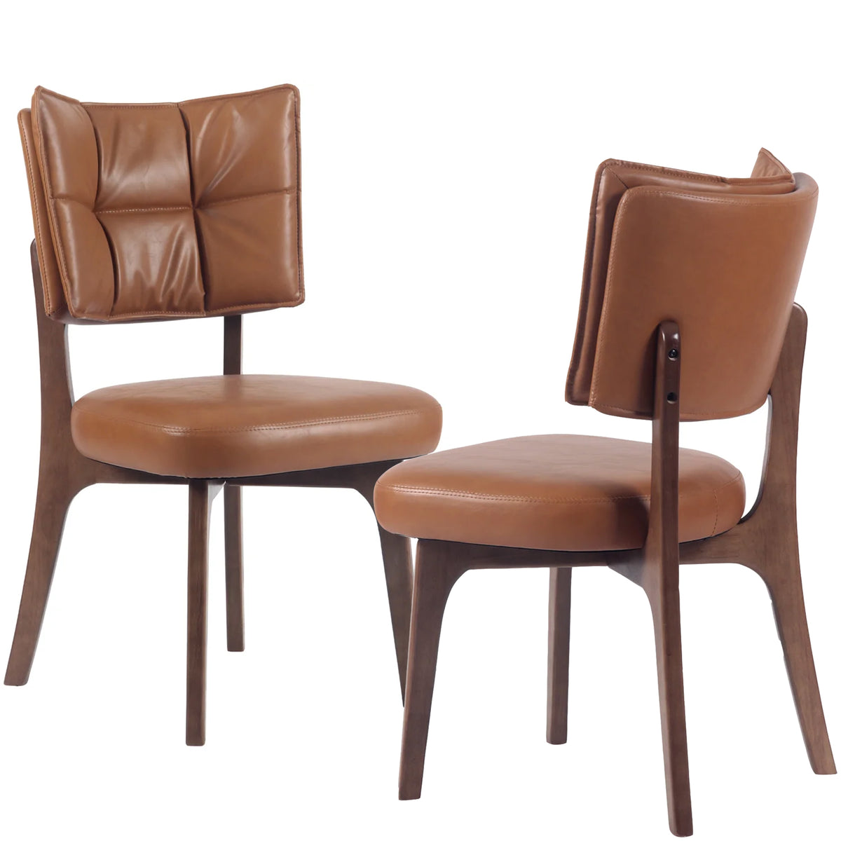 Kidol & Shellder Vintage Dining Chairs Set of 2 with Padded Curved Backrest