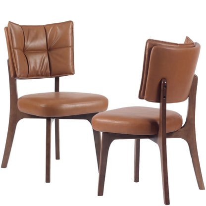 Kidol & Shellder Vintage Dining Chairs Set of 2 with Padded Curved Backrest