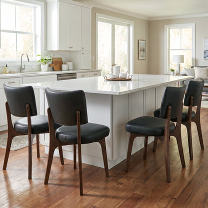 Kidol & Shellder Vintage Dining Chairs Set of 2 with Padded Curved Backrest