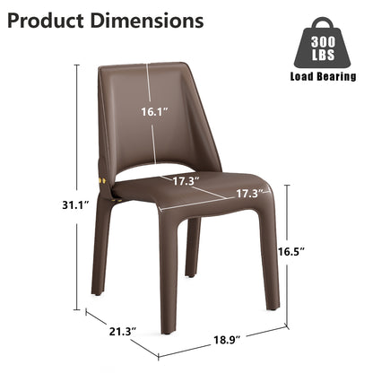 Kidol & Shellder Slope Sadddle Leather Dining Chairs