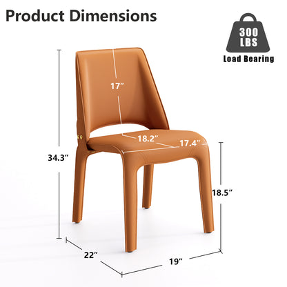 Kidol & Shellder Slope Sadddle Leather Dining Chairs