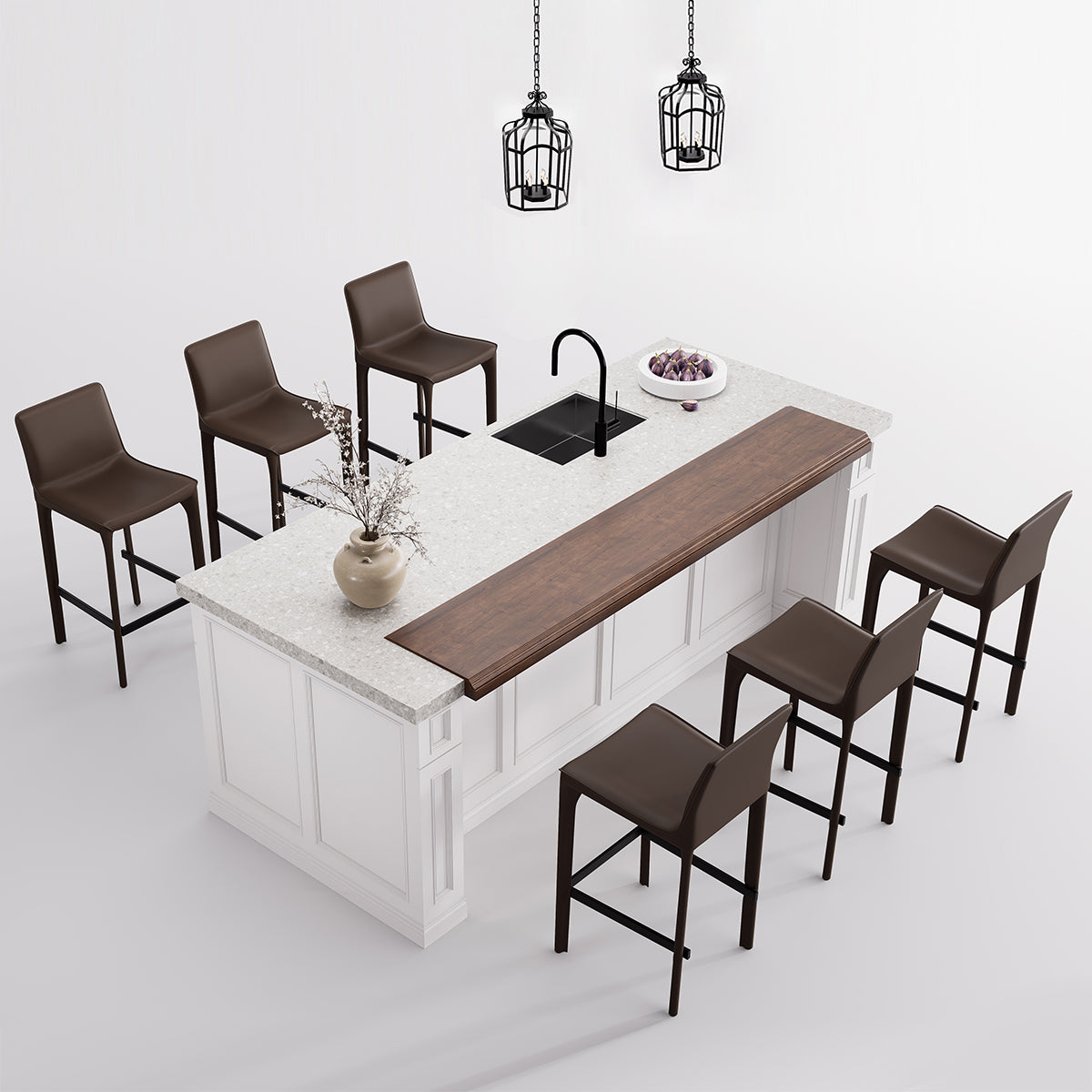 Kidol & Shellder Track Sadddle Leather Bar Stools