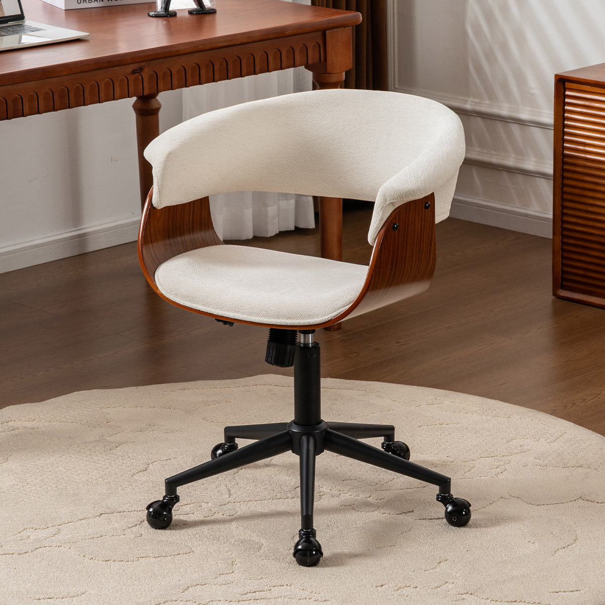 Kidol & Shellder Wood Office Chair with Curved Back