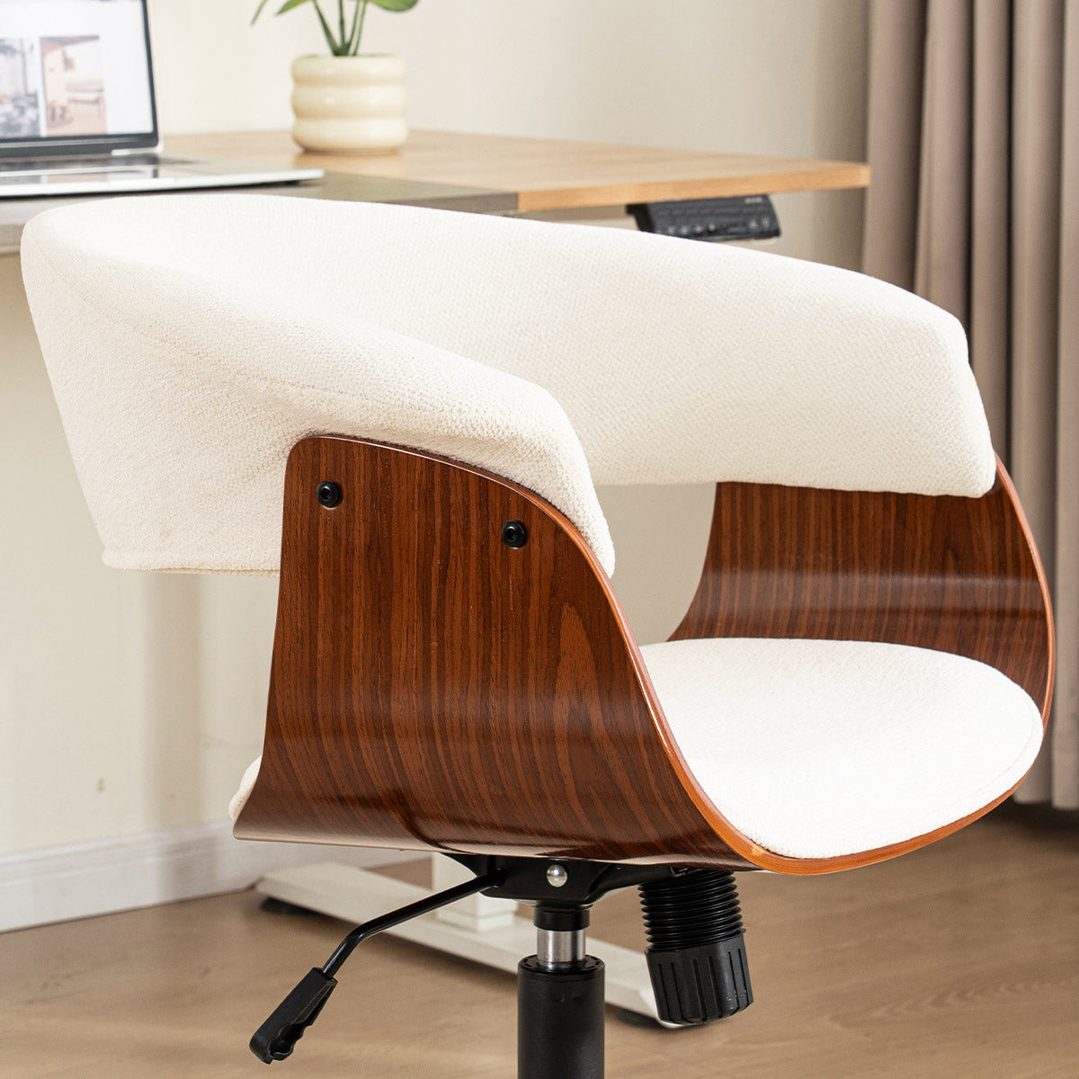 Kidol & Shellder Wood Office Chair with Curved Back