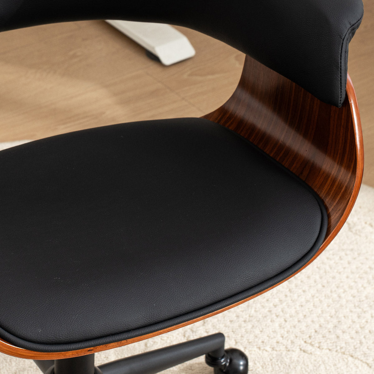 Kidol & Shellder Wood Office Chair with Curved Back