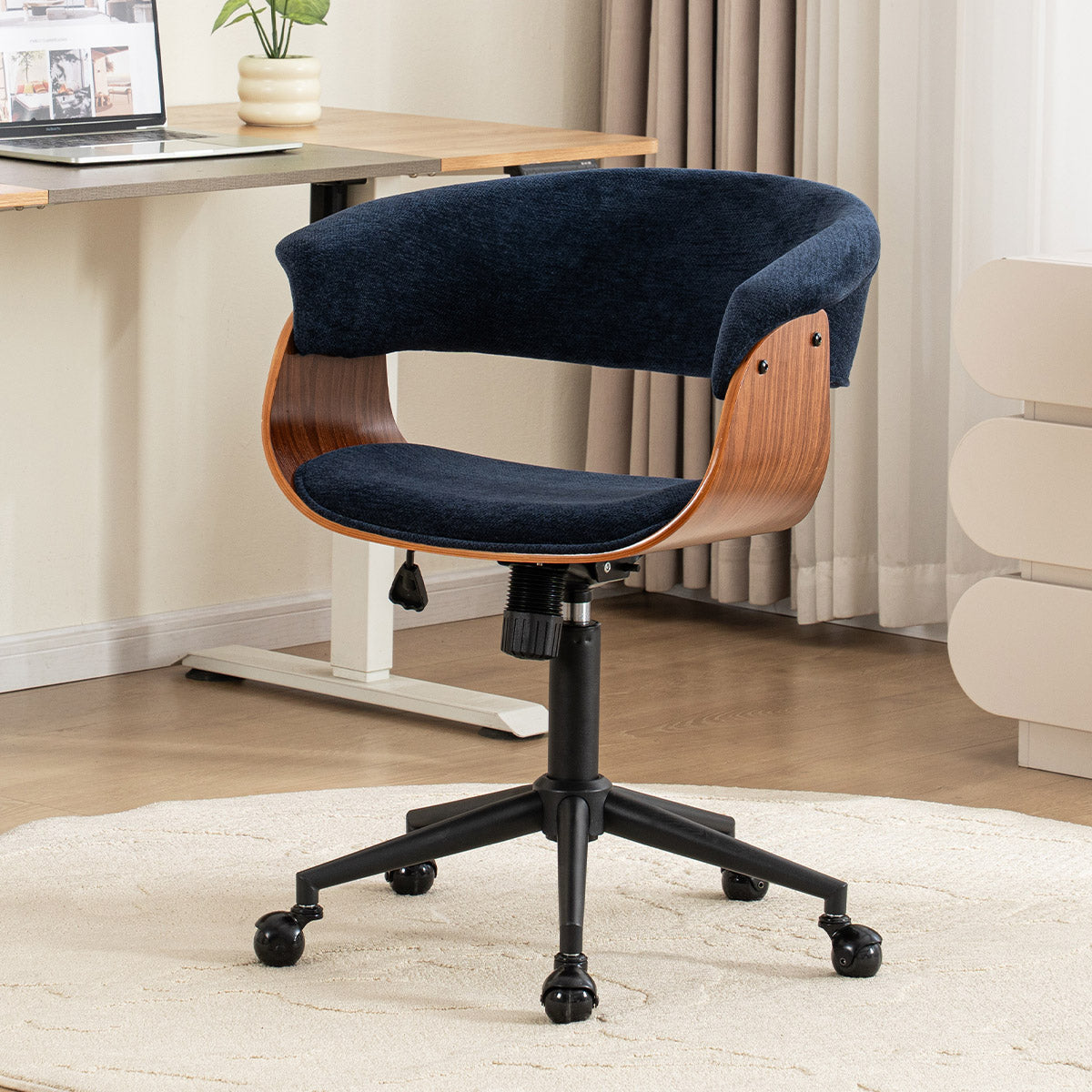 Kidol & Shellder Wood Office Chair with Curved Back