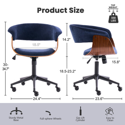 Kidol & Shellder Wood Office Chair with Curved Back