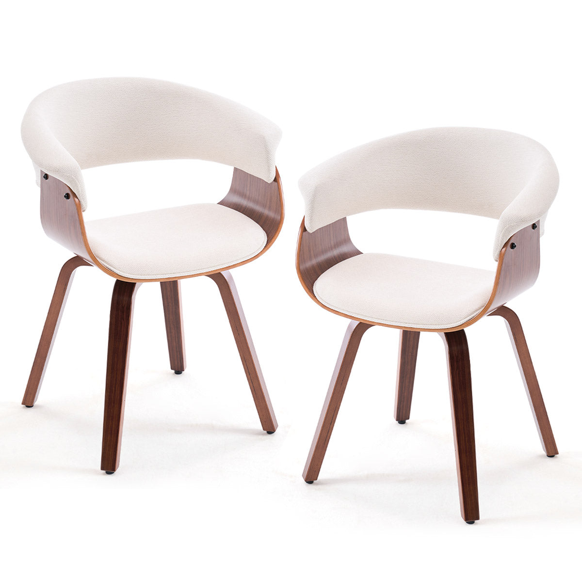 Kidol & Shellder Swivel Dining Chairs with Tapered Wood Legs