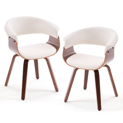 Kidol & Shellder Swivel Dining Chairs with Tapered Wood Legs