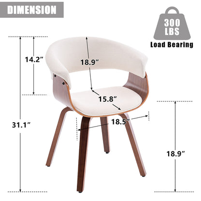 Kidol & Shellder Swivel Dining Chairs with Tapered Wood Legs