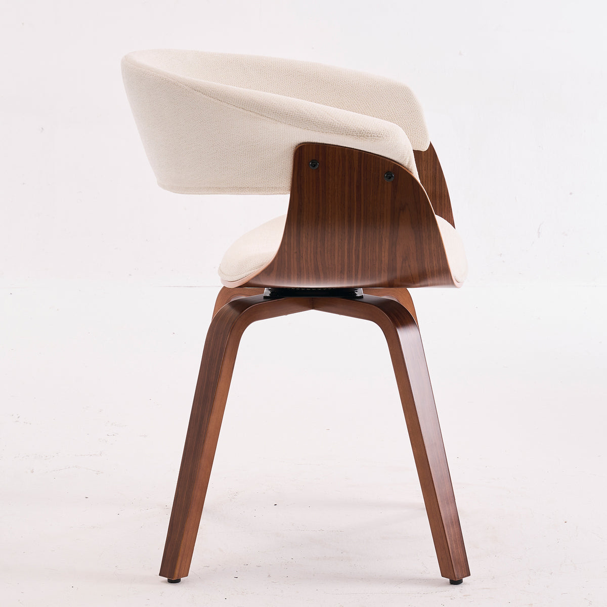 Kidol & Shellder Swivel Dining Chairs with Tapered Wood Legs