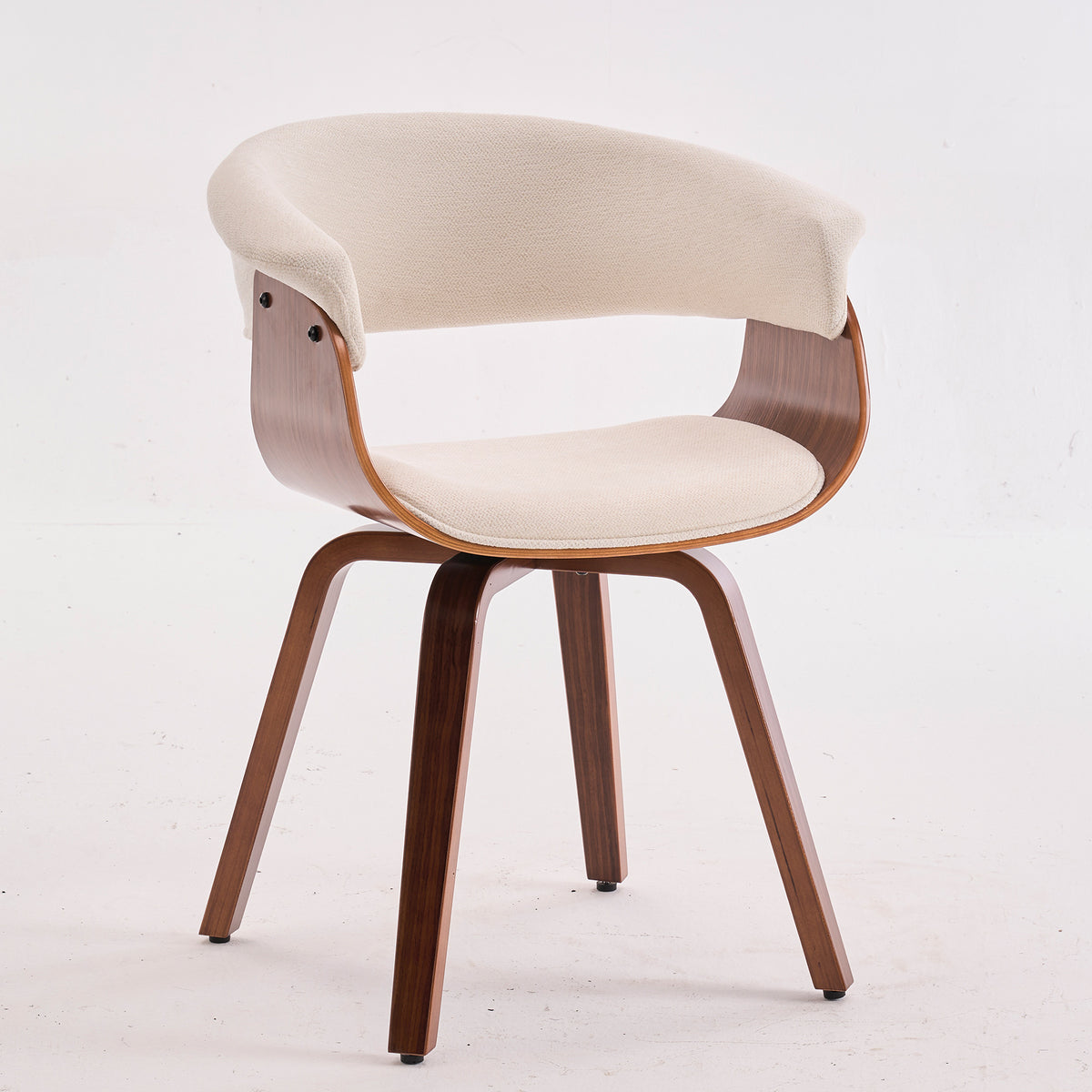 Kidol & Shellder Swivel Dining Chairs with Tapered Wood Legs