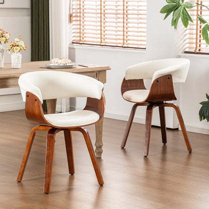 Kidol & Shellder Swivel Dining Chairs with Tapered Wood Legs