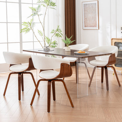 Kidol & Shellder Swivel Dining Chairs with Tapered Wood Legs