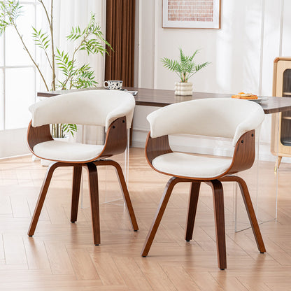 Kidol & Shellder Swivel Dining Chairs with Tapered Wood Legs