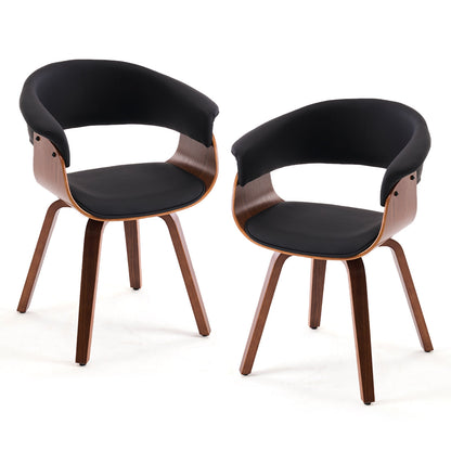 Kidol & Shellder Swivel Dining Chairs with Tapered Wood Legs