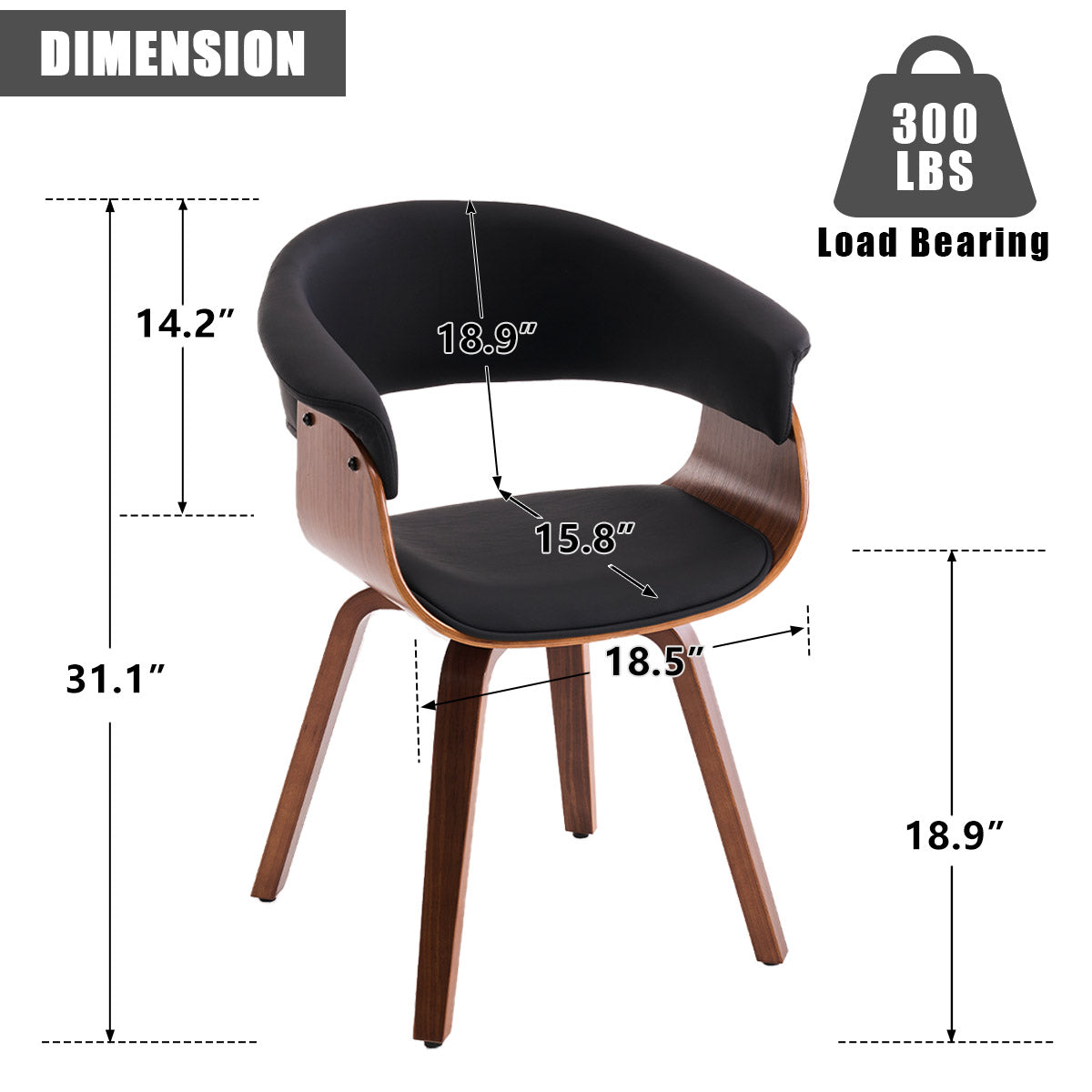 Kidol & Shellder Swivel Dining Chairs with Tapered Wood Legs