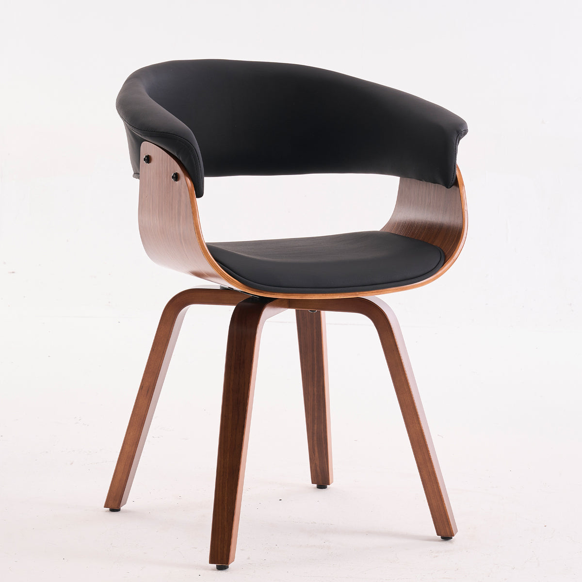 Kidol & Shellder Swivel Dining Chairs with Tapered Wood Legs