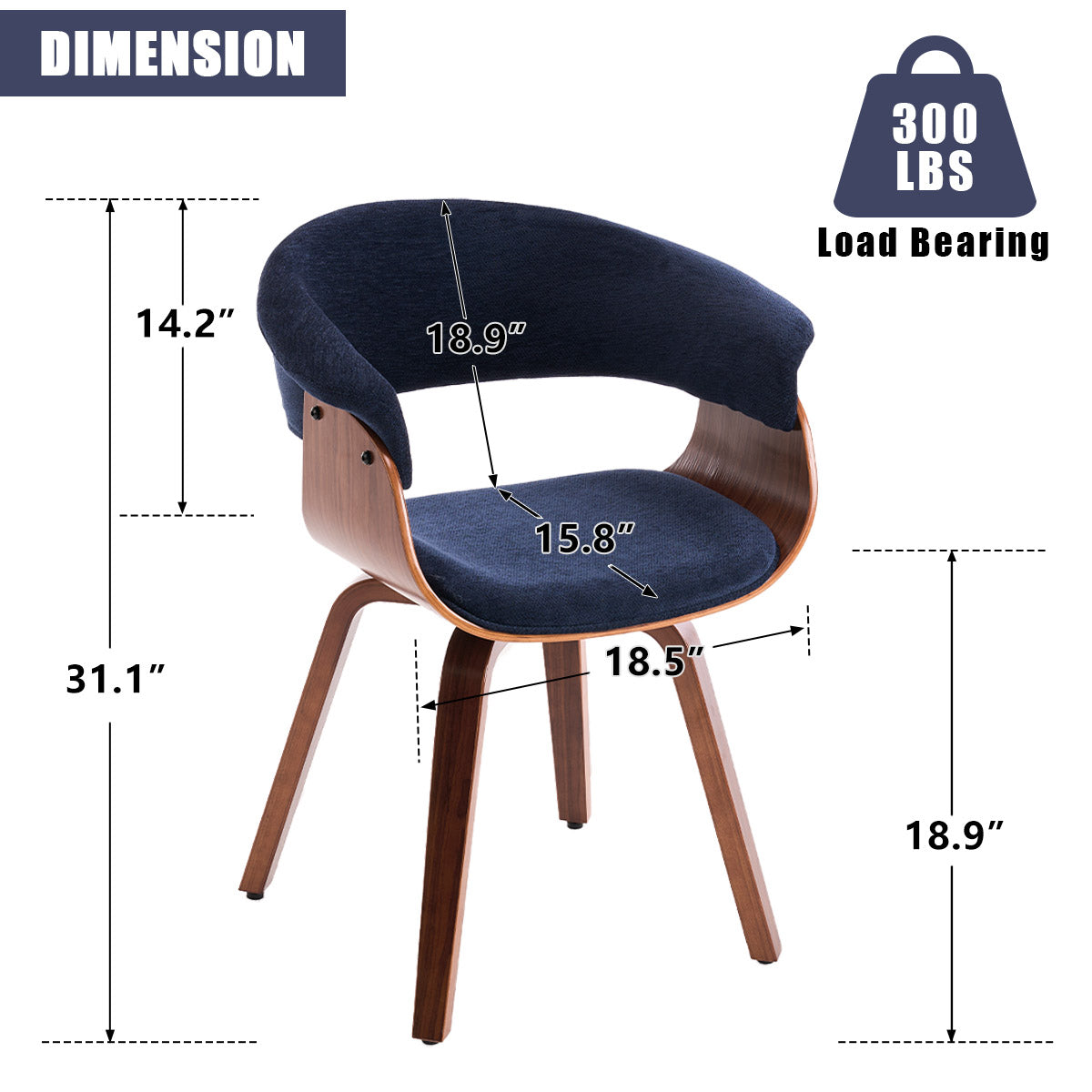 Kidol & Shellder Swivel Dining Chairs with Tapered Wood Legs