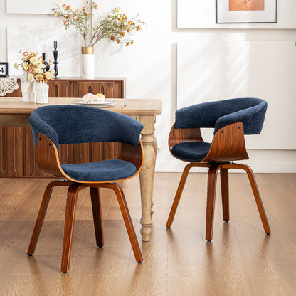 Kidol & Shellder Swivel Dining Chairs with Tapered Wood Legs
