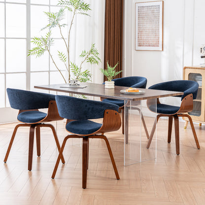 Kidol & Shellder Swivel Dining Chairs with Tapered Wood Legs