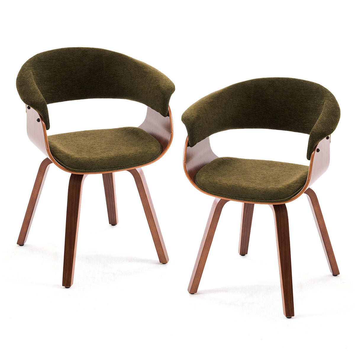 Kidol & Shellder Swivel Dining Chairs with Tapered Wood Legs