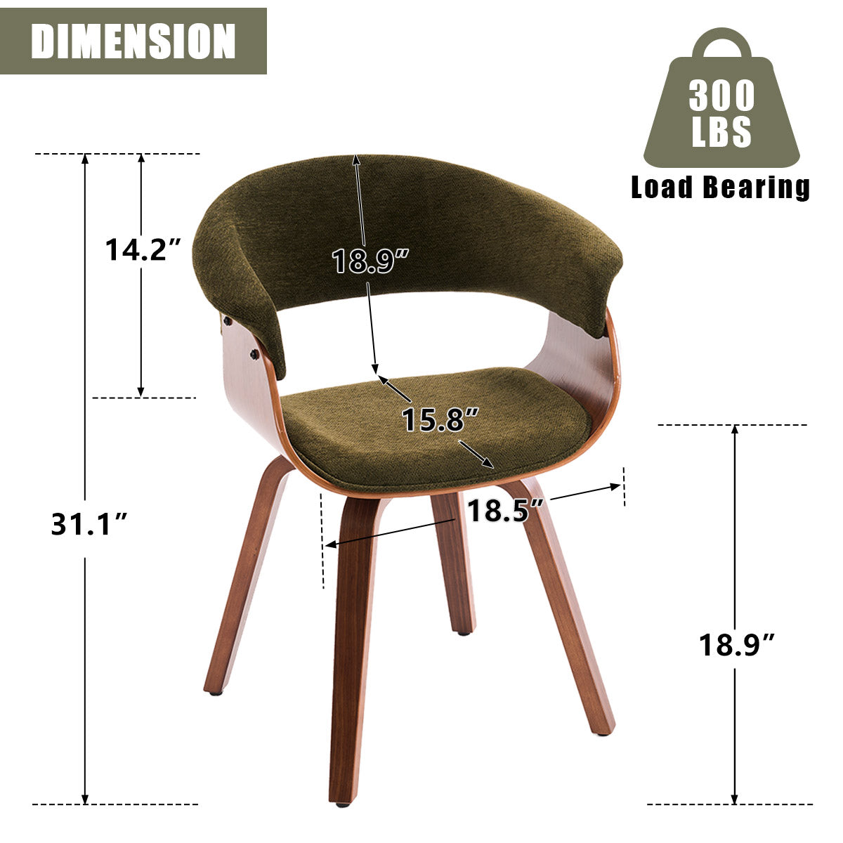 Kidol & Shellder Swivel Dining Chairs with Tapered Wood Legs
