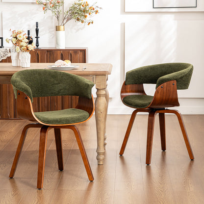 Kidol & Shellder Swivel Dining Chairs with Tapered Wood Legs