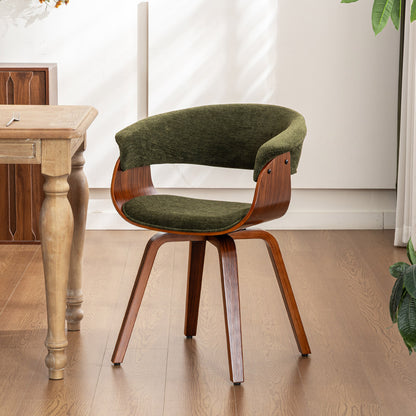 Kidol & Shellder Swivel Dining Chairs with Tapered Wood Legs