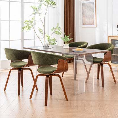 Kidol & Shellder Swivel Dining Chairs with Tapered Wood Legs