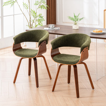 Kidol & Shellder Swivel Dining Chairs with Tapered Wood Legs