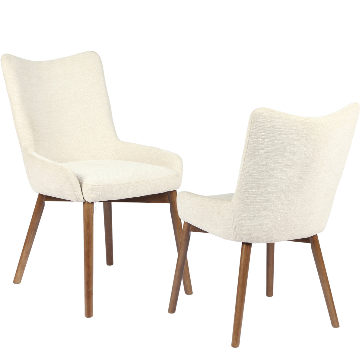 Kidol & Shellder Wingback Upholstered Dining Chairs Set of 2 with Solid Wood Legs